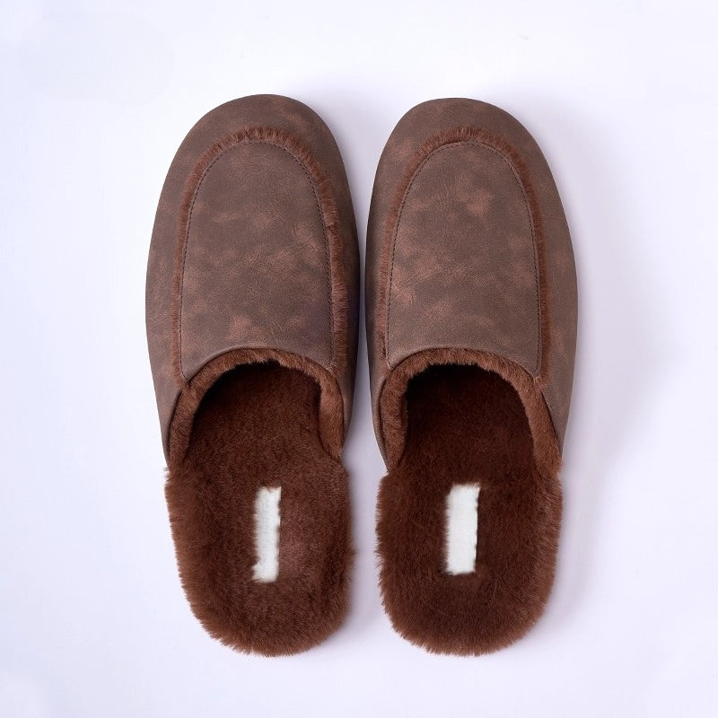 Cozy Nordic Suede Scuff Slippers