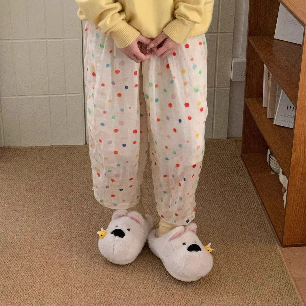 Bee-Kissed Puppy Plush Slippers