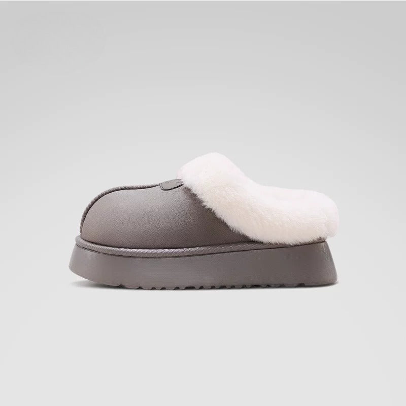 Chunky Burger Plush Platform Slippers