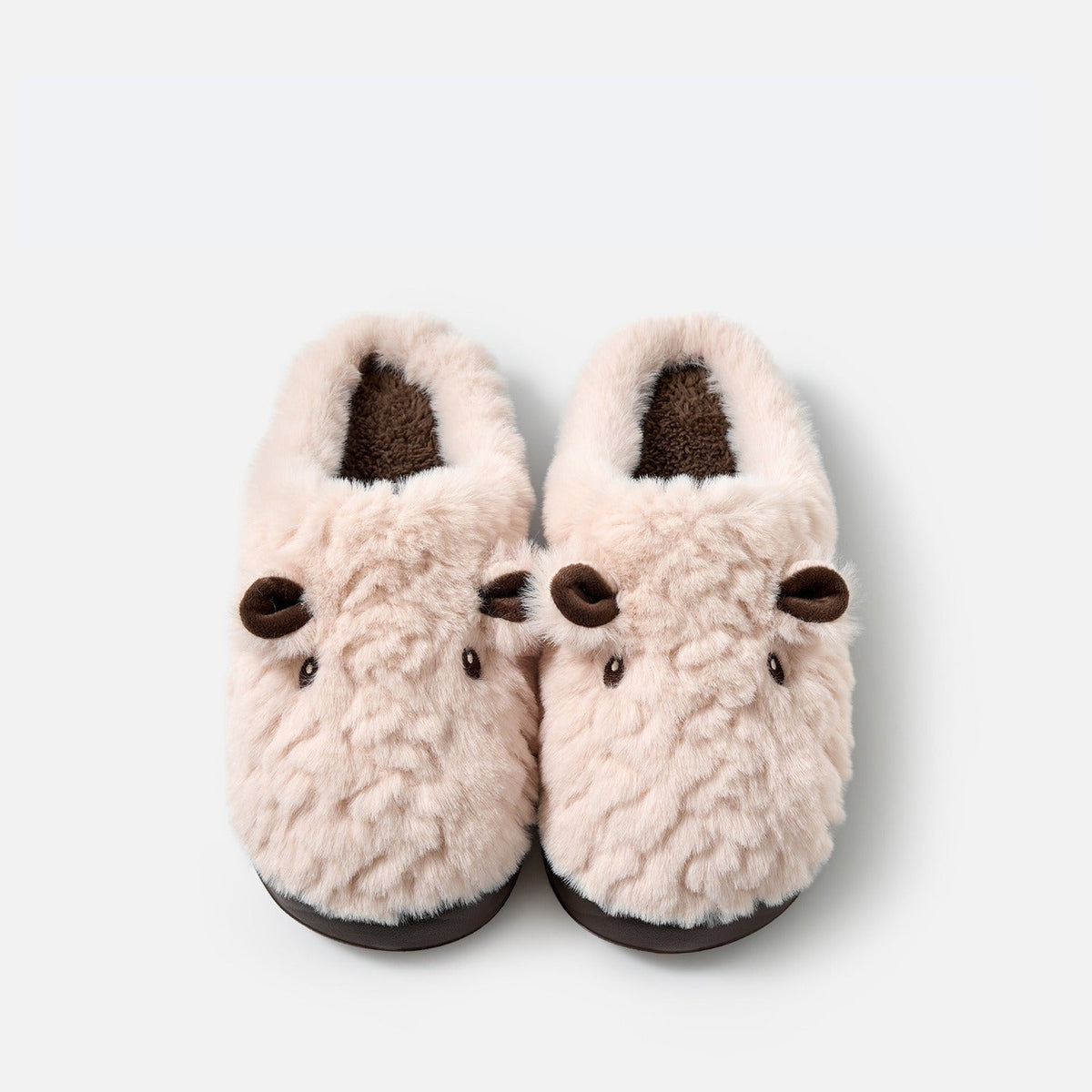 Fleece Animal Face Platform Slippers