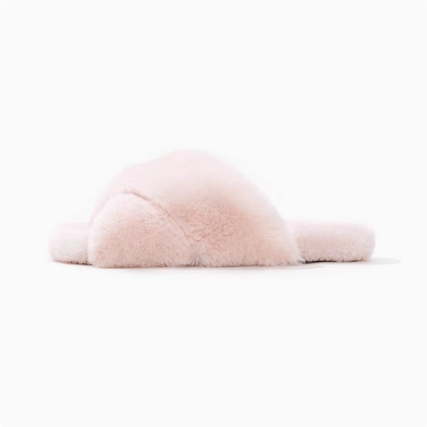 Crisscross Fluffy Lounge Slippers