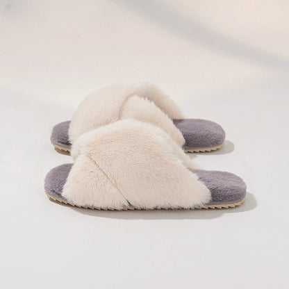 Crisscross Plush Lounge Slippers