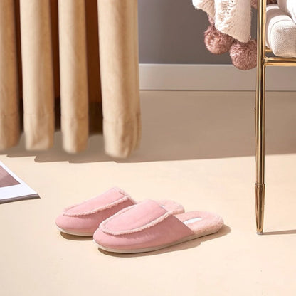 Cozy Nordic Suede Scuff Slippers