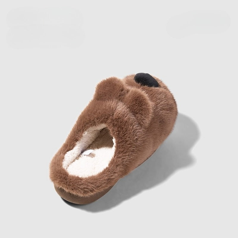 Fuzzy Puppy Face Plush Slippers