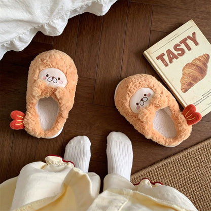 Fried Shrimp Tempura Plush Slippers