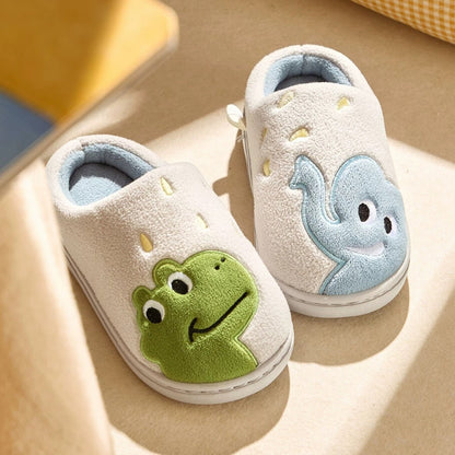 Embroidered Animal Fleece Indoor Slippers