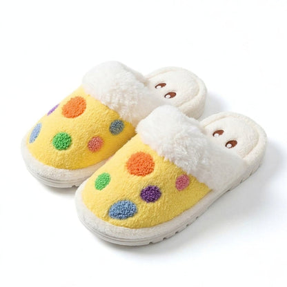 Polka Dot Mushroom Plush Slippers