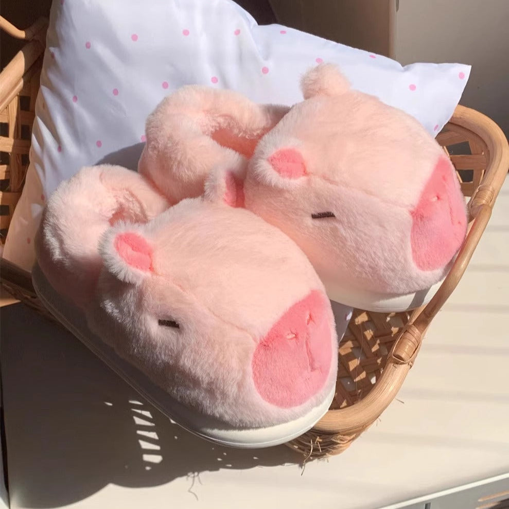 Capybara Plush Snout Home Slippers