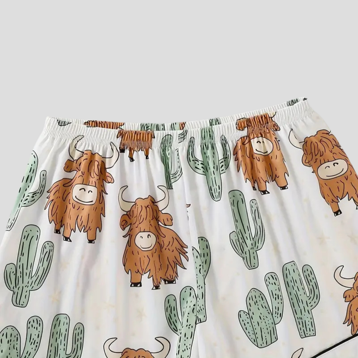 Highland Cow & Cactus Women's Pajama Set