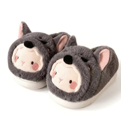 Wolf Disguised Sheep Plush Slippers
