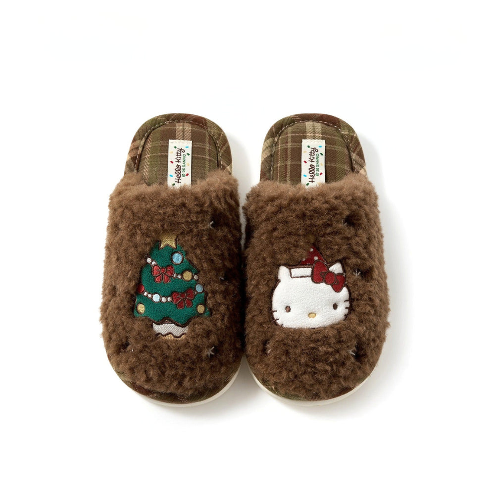 Holiday Tree Fleece House Slippers