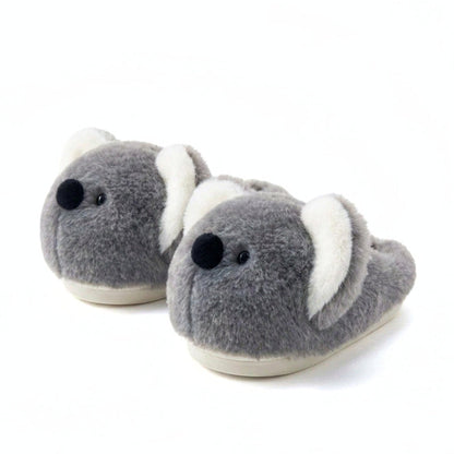Plush Koala Face Lounging Slippers