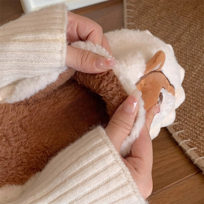 Fuzzy Kitty Face Home Slippers
