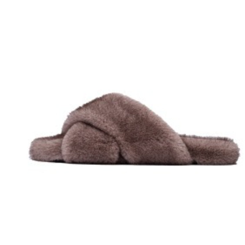 Crisscross Fluffy Lounge Slippers