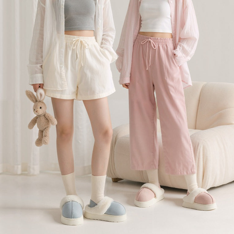 Plush Cuff Platform Slippers