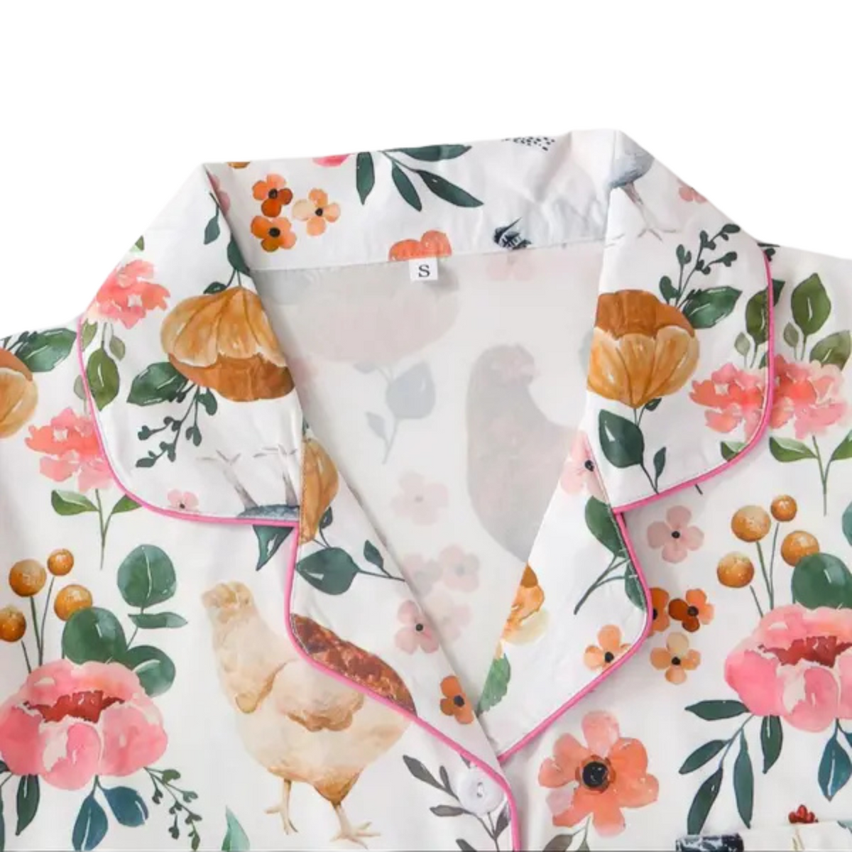 Floral Chicken Women's Pajama Set