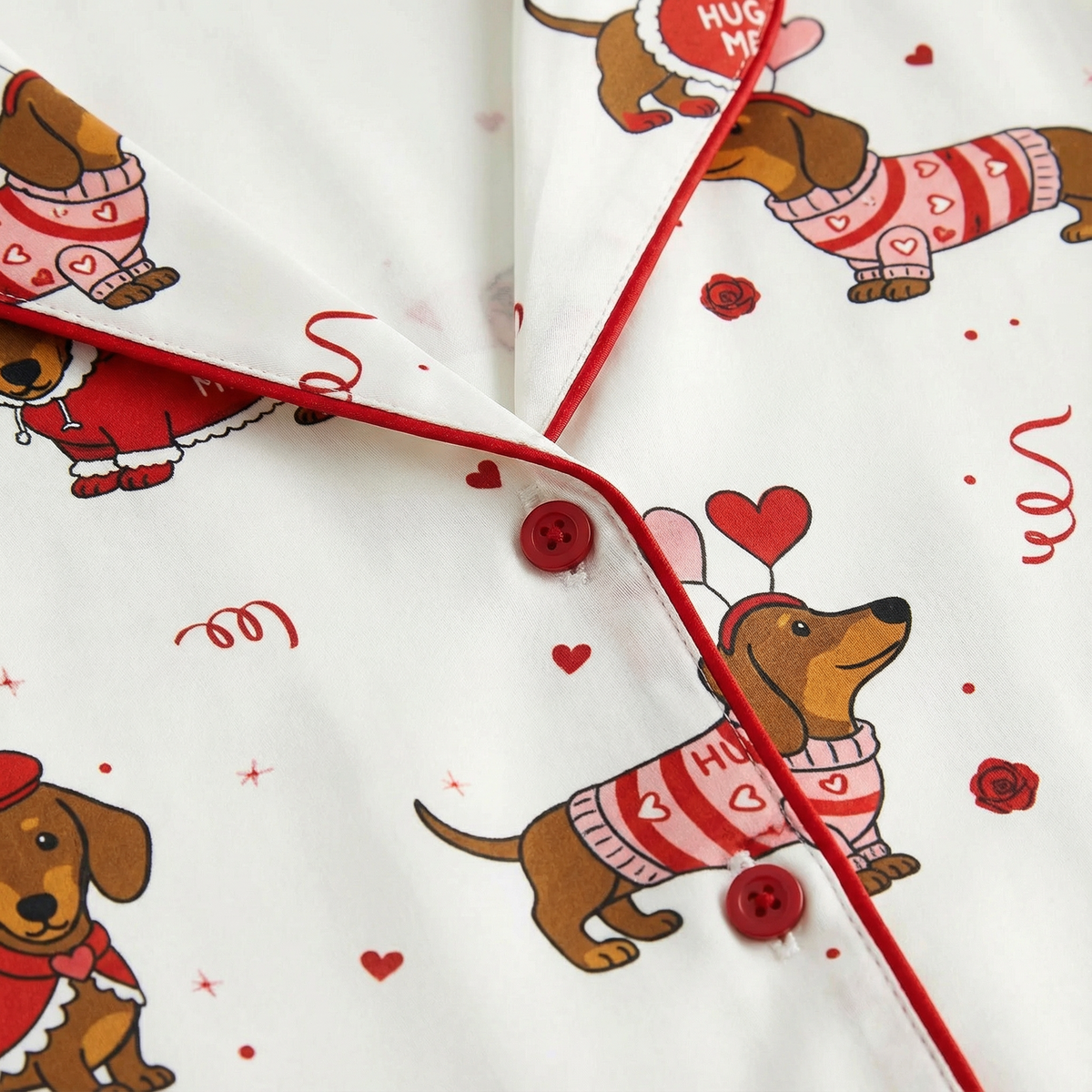 Valentine's Day Dachshund Women's Pajama Set