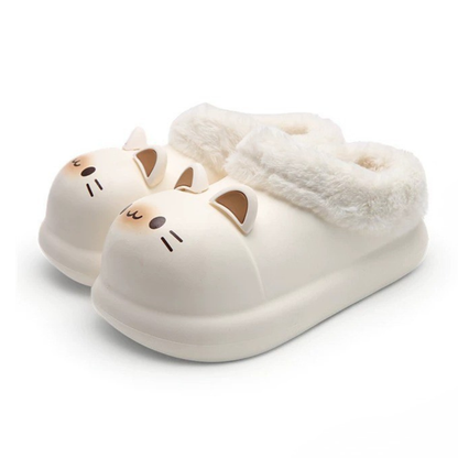 Cat Ear Waterproof Plush Slippers