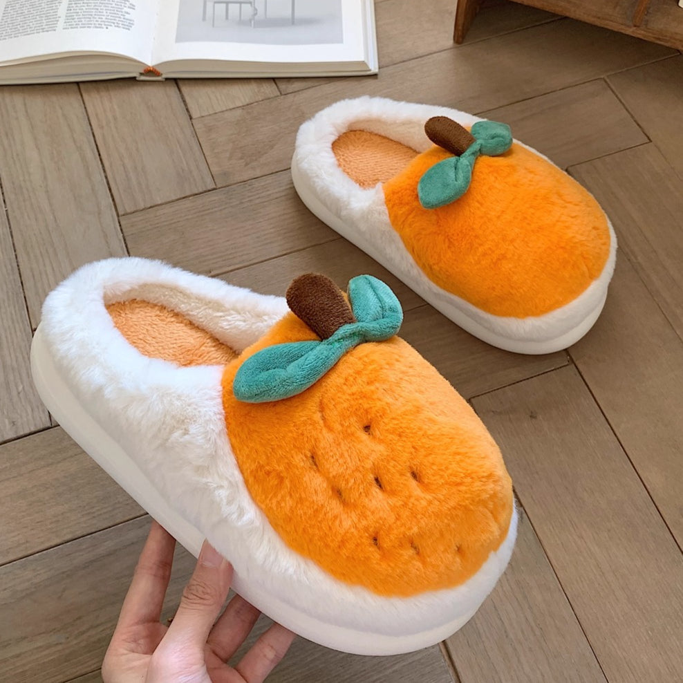 Whimsical Fruit Decor Fuzzy Slippers
