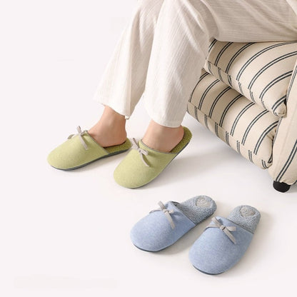 Snug Bow Knot Heart Slippers