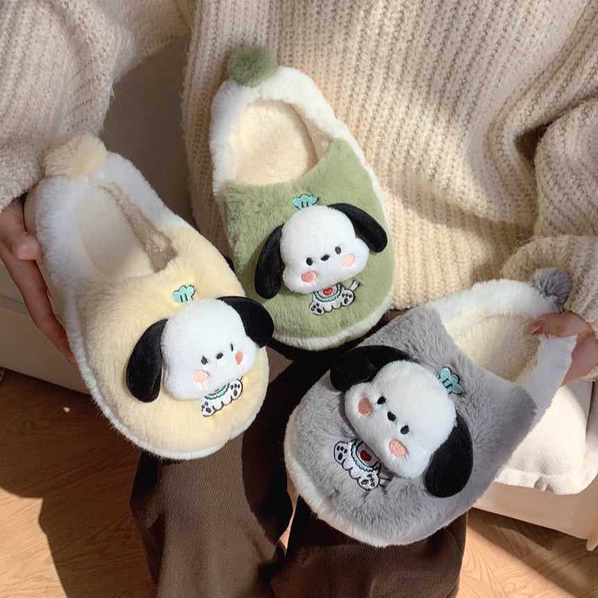 Puppy Ears Fuzzy Slippers