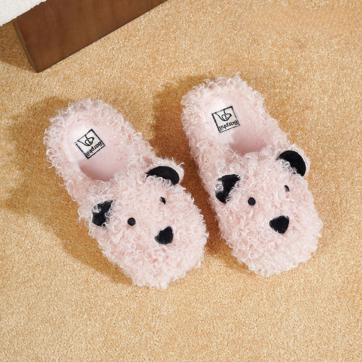 Curly Fleece Puppy Plush Slippers
