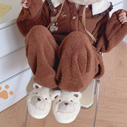 Bear Ears Plush House Slippers