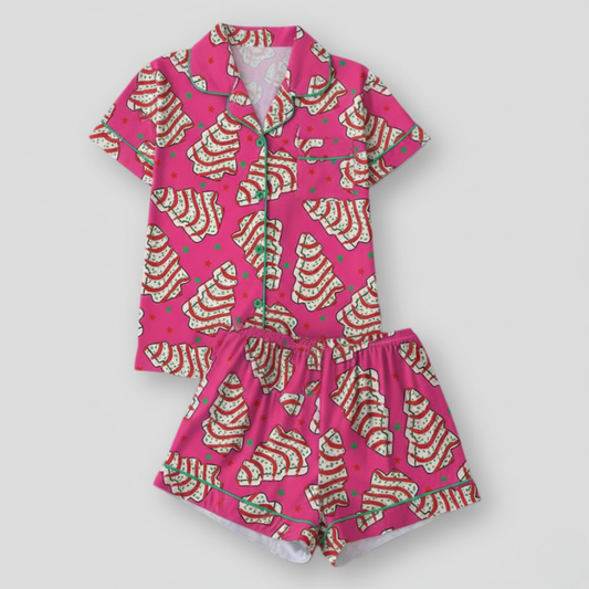 Christmas Tree Cake Inspired Women's Pajama Set