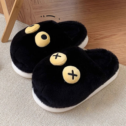 Big-Eye Plush House Slippers