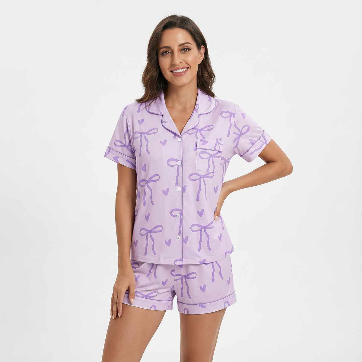 Valentine's Day All-Over Bows Women's Pajama Set