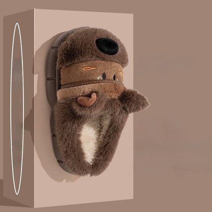 Fuzzy 3D Puppy Winter Slippers