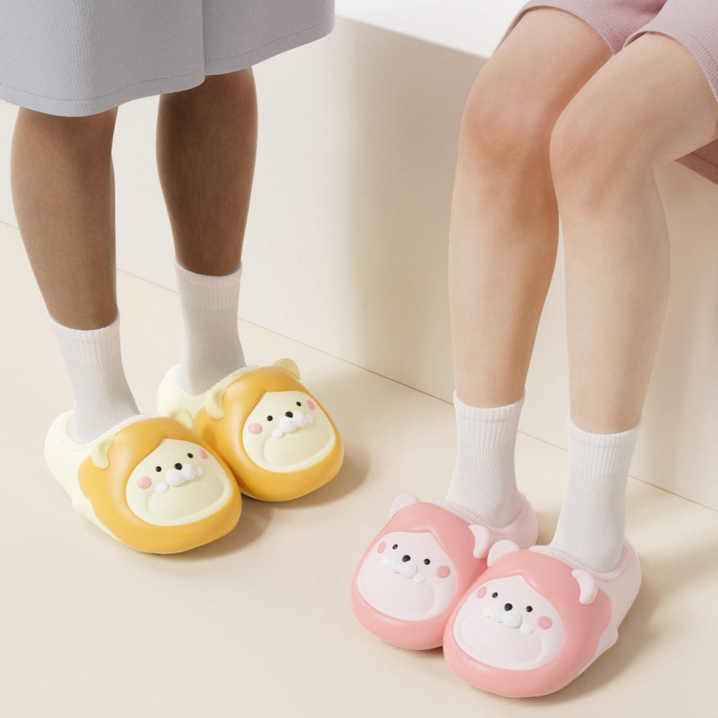 Fuzzy Lined 3D Animal Slippers
