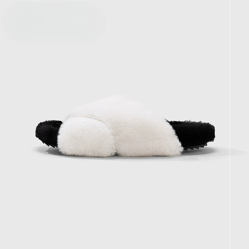 Two-Tone Plush Lounge Slippers