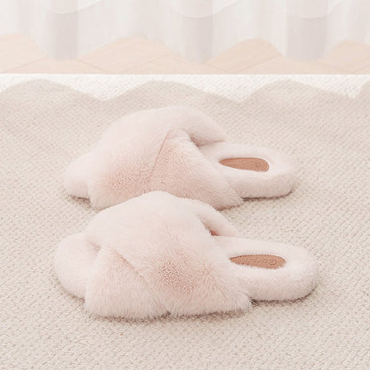 Crisscross Fluffy Lounge Slippers