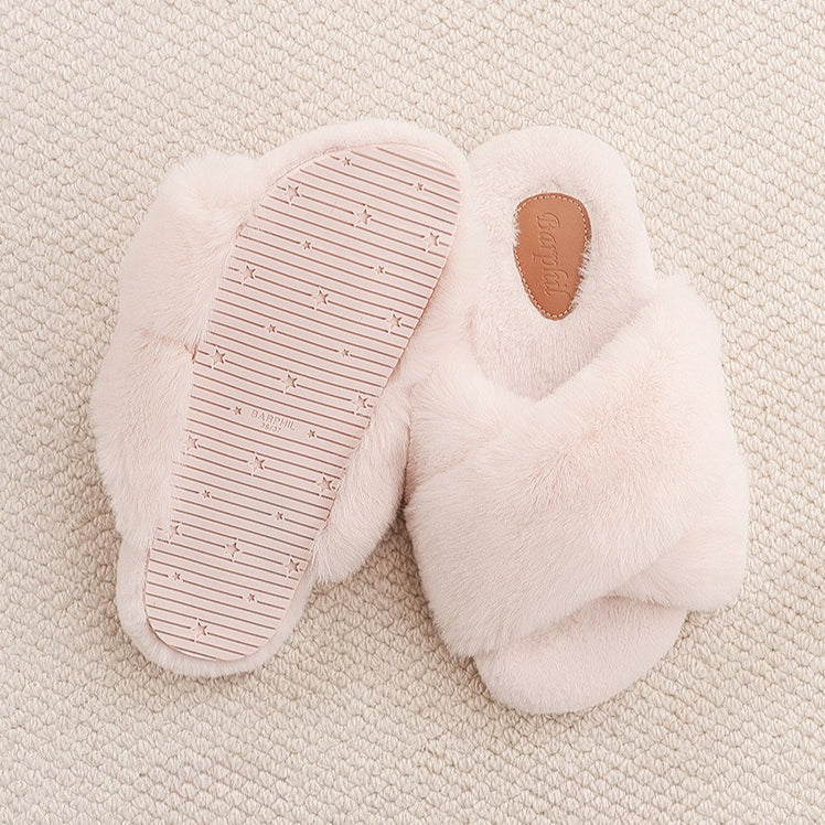 Crisscross Fluffy Lounge Slippers