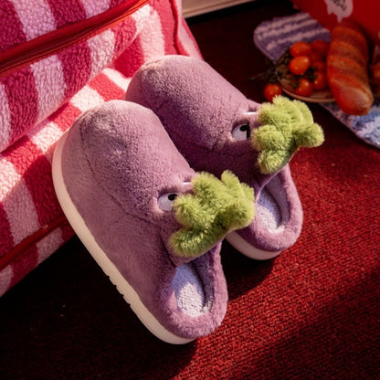 Fierce Eggplant Slippers