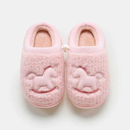 Plaid Rocking Horse Plush Slippers