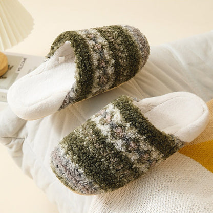 Cozy Pattern Plush Home Slippers