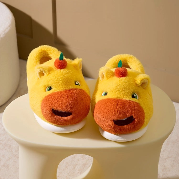 Fuzzy Calf Plush House Slippers