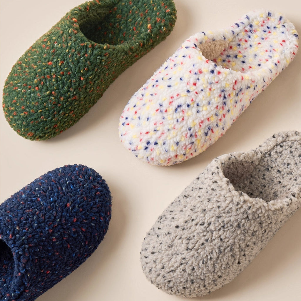 Confetti Boucle Fleece Warm Slippers