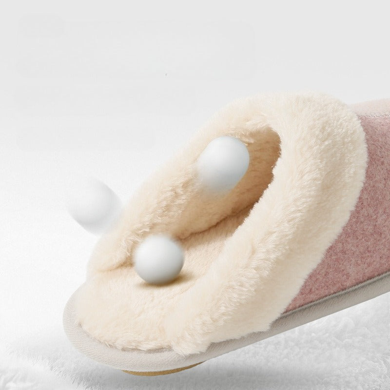 Cozy Stitch Detail Plush Slippers