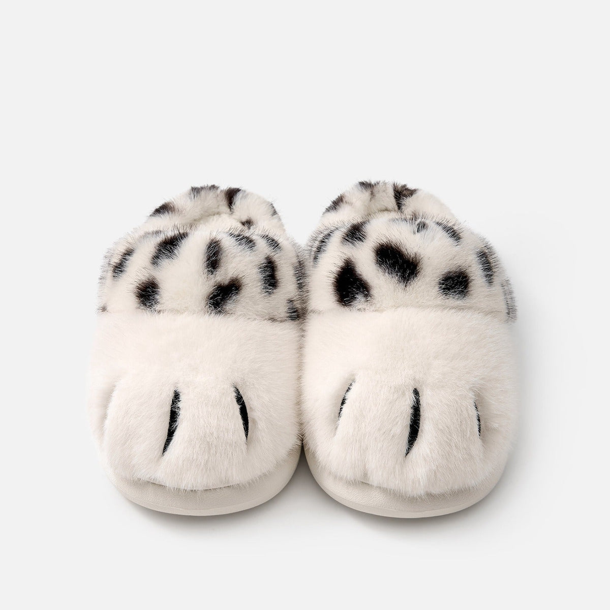 Spotted Cat Paw Fuzzy Slippers