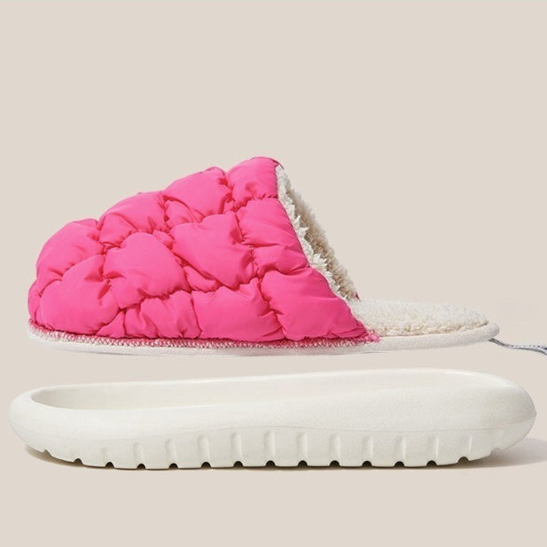 Puffy Checkerboard Home Slippers