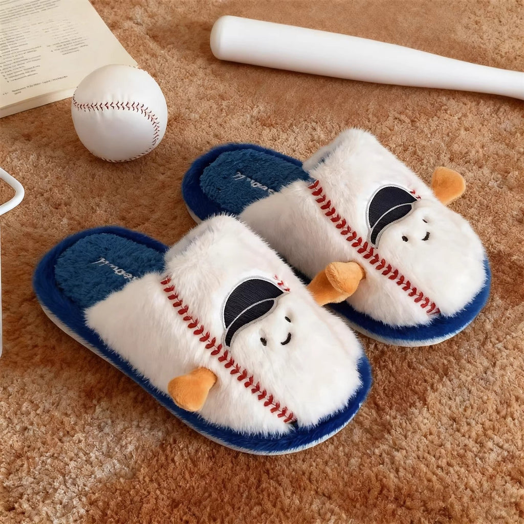 Baseball Mascot Plush Home Slippers