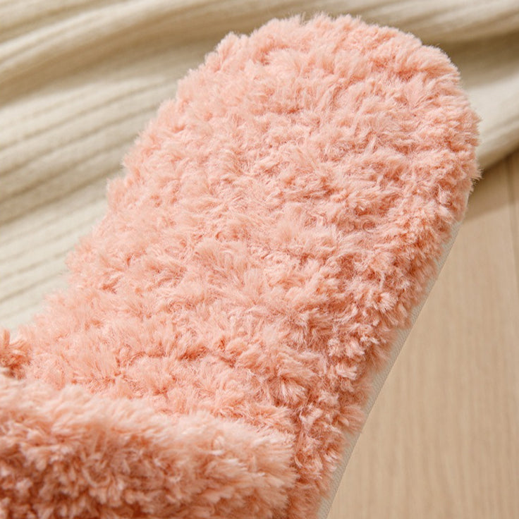 Curly Plush Open-Toe Slippers