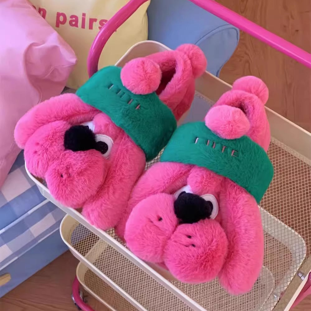 Puffy Pup 3D Plush Slippers