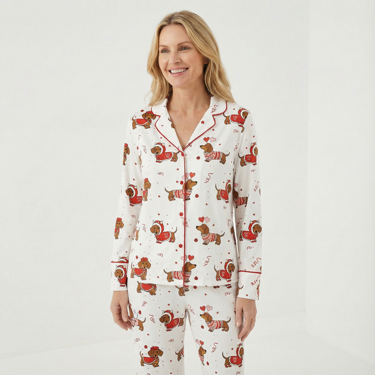 Valentine's Day Dachshund Women's Pajama Set