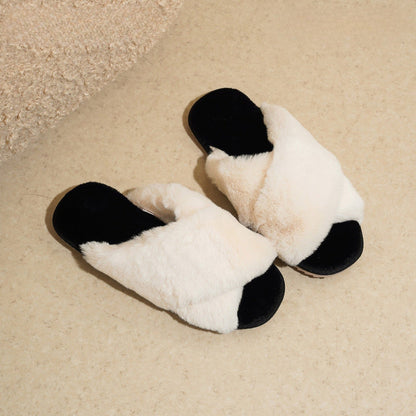 Crisscross Plush Lounge Slippers