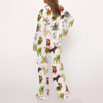 Christmas French Bulldog Women's Pajama Set
