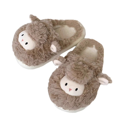 Fuzzy Lamb Animal Plush Slippers